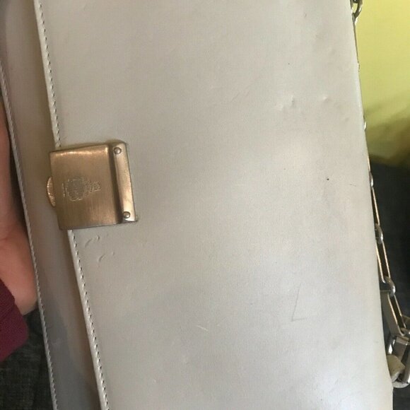 Marc Cross Vintage Smooth Light Grey Leather Bag - Picture 6 of 13